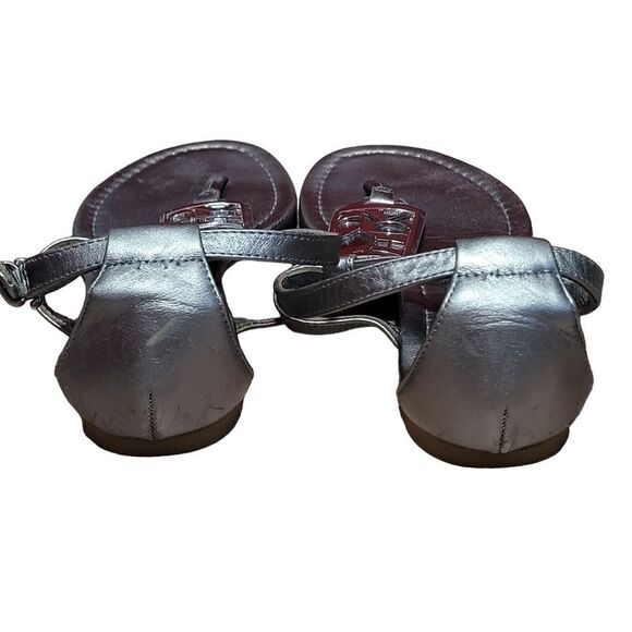 Coach Metallic Silver T-Strap Sandals - Picture 3 of 8